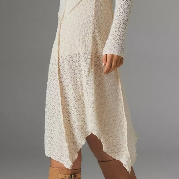 Urban Outfitters Yaya Asymmetrical Off the Shoulder Midi Dress in Lace NWT - Picture 9 of 14